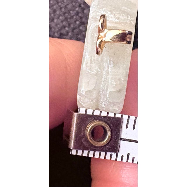 Jade 14k Gold Pendant of Carved Light Green Jade Dragon With Pearl For Sale - Image 8 of 8