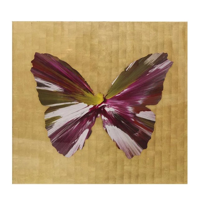 Plastic Damien Hirst, Butterfly Spin Painting, 2009, Acrylic & Gold Leaf For Sale - Image 7 of 7