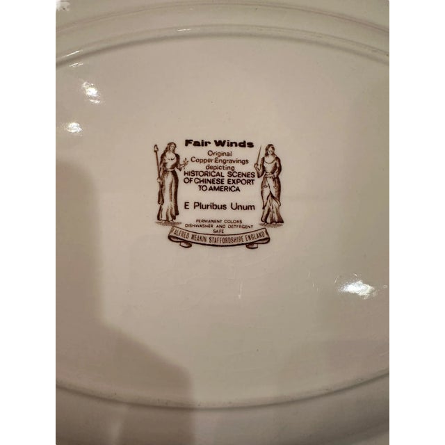 Brown Vintage Alfred Meakin Staffordshire Fair Winds The Friendship of Salem Brown Platter For Sale - Image 8 of 8