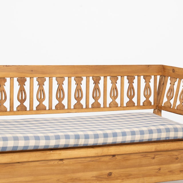Wood 19th Century Swedish Pine Storage Bench With Storage For Sale - Image 7 of 12