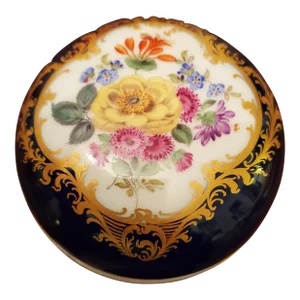 Antique Meissen Porcelain Cobalt Blue Box
