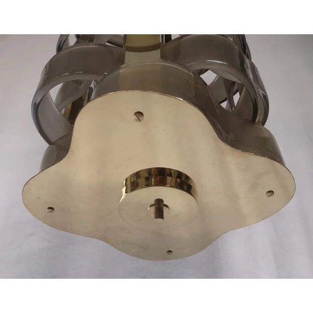 Mid-Century Murano Glass and Brass Chandelier, 2000s For Sale - Image 4 of 10