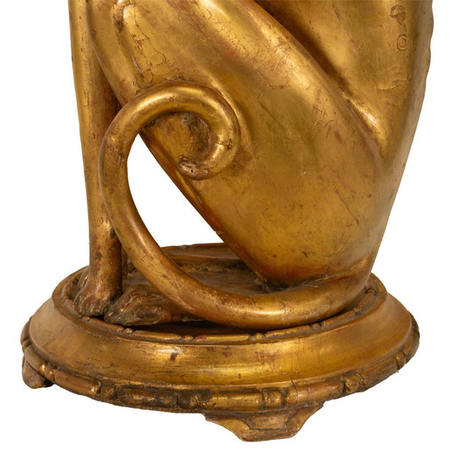 Antique French 18thC Louis XVI Gilt-Wood Greyhound Dog Jardinière Stand 1780 For Sale - Image 15 of 18