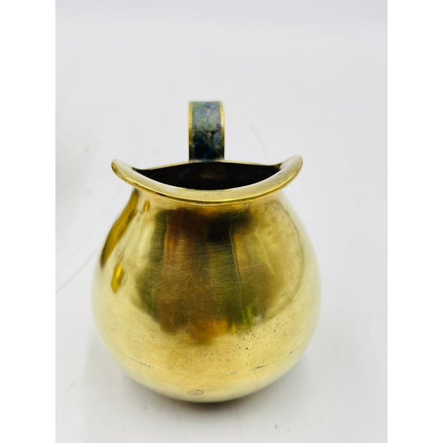 1950s Los Castillo Taxco Brass & Stone Inlaid Tea Set, Mexican Modernism - Set of 3 For Sale - Image 12 of 18