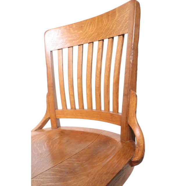 Antique Oak Swivel Tilt Desk Chair by Sikes C. 1920/40's For Sale - Image 16 of 16
