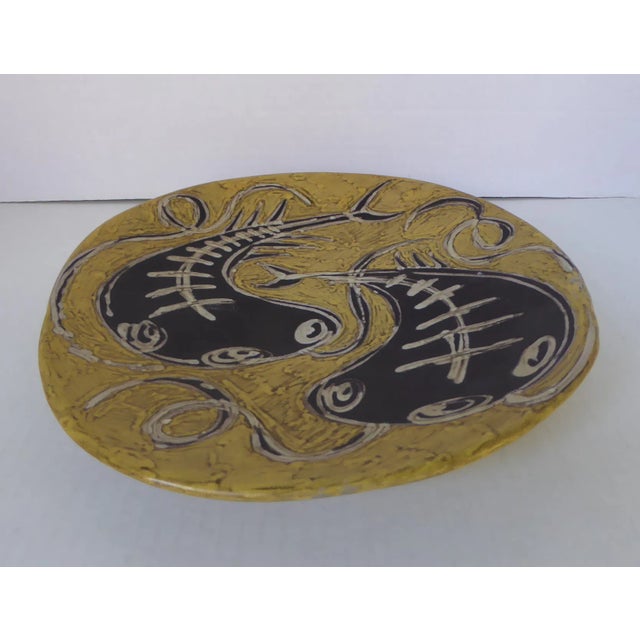 1960s 1960s Hungarian Mid Century Modern Ceramic Wall Plate by Livia Gorka For Sale - Image 5 of 8