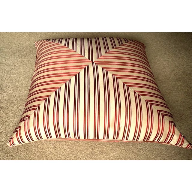 1990s Large Vintage Taffeta Pillow Stripe and Square Pattern For Sale - Image 5 of 6