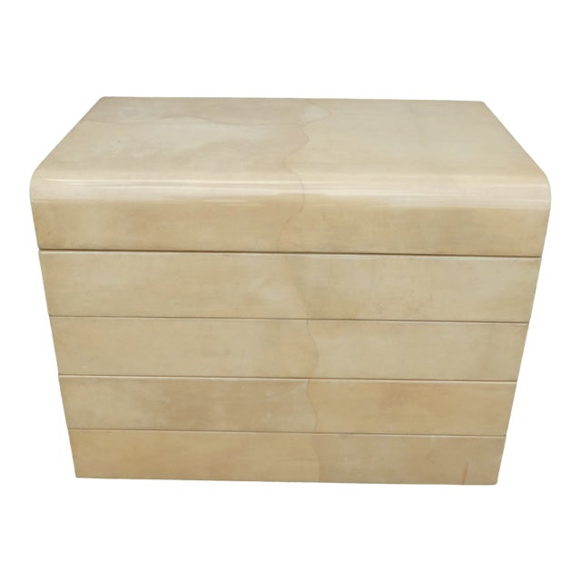 Seductive 1970's Lift Top Goat Skin Chest of Drawers For Sale