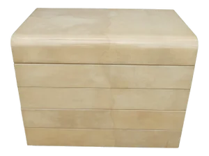 Seductive 1970's Lift Top Goat Skin Chest of Drawers