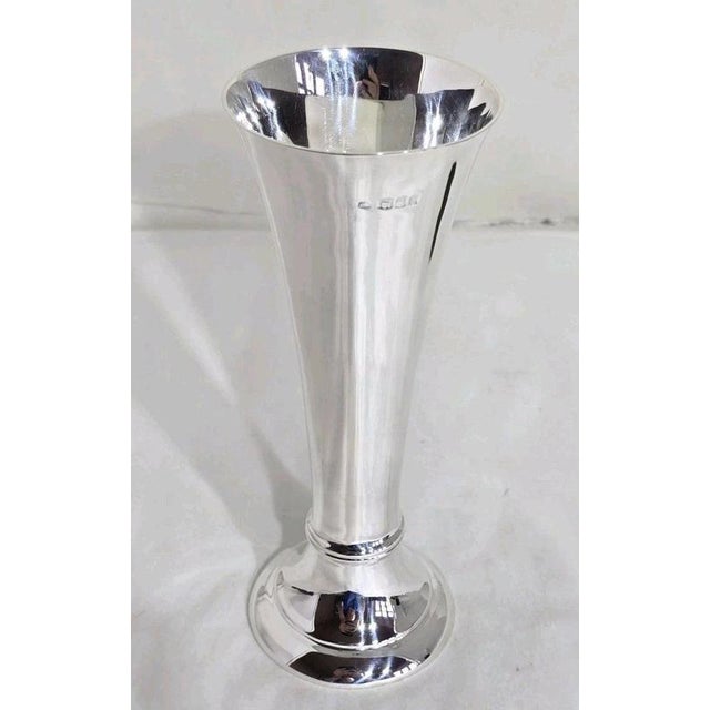 Antique George V Sterling Silver Bud Vase from Charles Edwards, London, 1918 For Sale - Image 10 of 18
