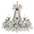 Italian Beaded Crystal 10-Light Dining Room Chandelier, 1950s For Sale