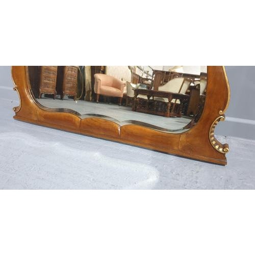 Glass Walnut and Parcel Gilt Overmantle Mirror For Sale - Image 7 of 8