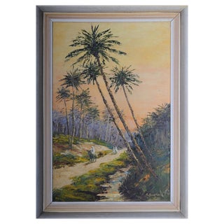 O. Birkholz, Scene with Palm Trees, Oil Painting For Sale