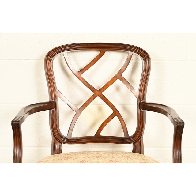 Kindel Furniture Style Federal Carved Mahogany Armchairs, Pair For Sale In South Bend - Image 6 of 14
