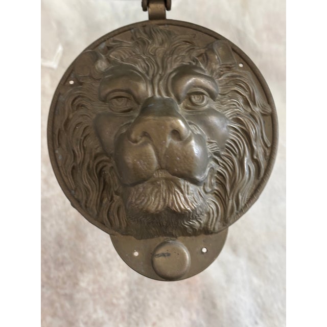 Antique Parisian Style Round Lion's Mask Door Knocker / Lion's Head Door Knocker For Sale - Image 9 of 12