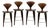 Set of 4 Cherner Counter Stools in Classic Walnut For Sale