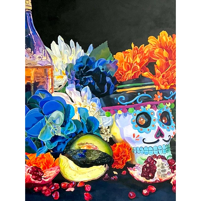 Vintage Monumental Original Still Life Oil on Canvas For Sale - Image 11 of 12