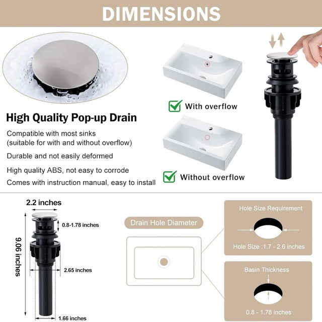 Faucet Type : Centerset Bathroom Sink Faucet Installation Type : Deck Mounted Installation Holes: 2 Hole Number of...