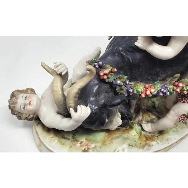 Group of Children Playing with a Goat from Ludwigsburg Porcelain For Sale - Image 4 of 9