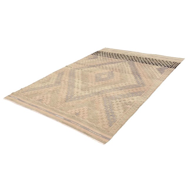 Traditional Mid 20th Century Vintage Decorative Turkish Embroidered Rug For Sale - Image 3 of 7