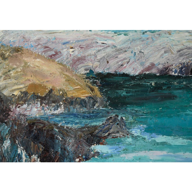 Expressionism Looking Down at the Ranch, Abstract Expressionist Landscape by Alma B. Leamey For Sale - Image 3 of 12