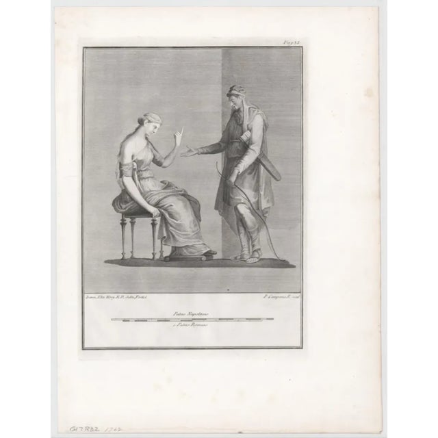 1762 antique engraving of figures in classical robes.