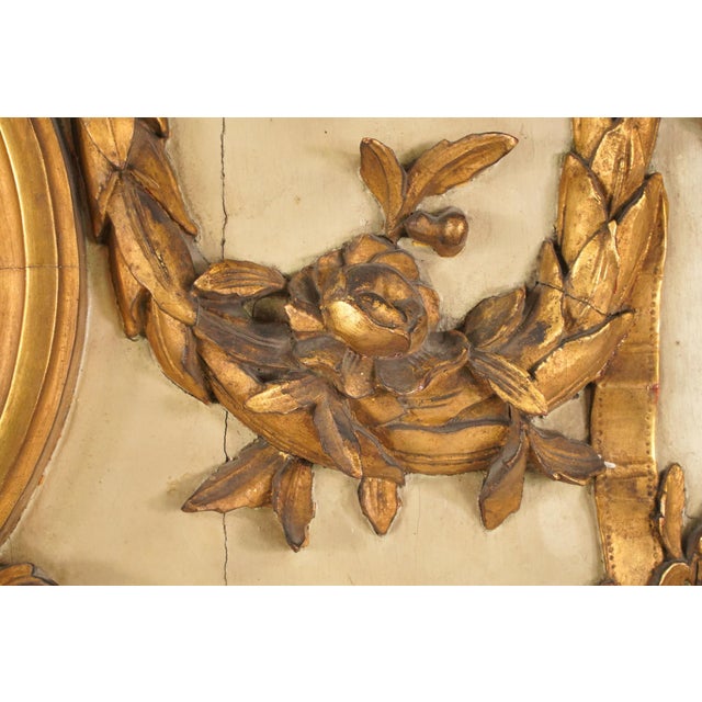 Tan Antique European Louis XVI Neoclassical Trumeau Wall Mirror For Sale - Image 8 of 13