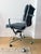 Modern Dark Gray Padded Fabric Modern Office Chair For Sale - Image 3 of 6