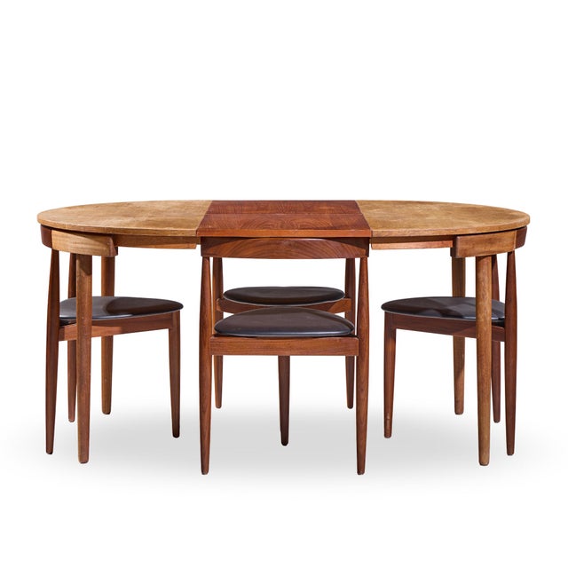 Hans Olsen for Frem Rojle Mid Century Expanding Teak Dining Table With 4 Nesting Chairs For Sale - Image 10 of 16