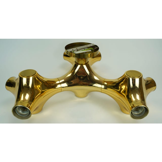 Space Age Sputnik Gemini Ceiling Light in Gold-Colored Plastic from Cosack Leuchten, 1970s For Sale - Image 16 of 18