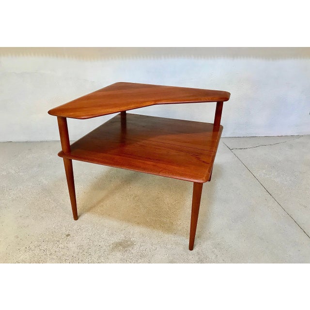 Mid-Century Modern Mid-Century Danish Solid Teak 2-Level Side Table by Peter Hvidt & Orla Mølgaard-Nielsen for France & Søn, 1960s For Sale - Image 3 of 18