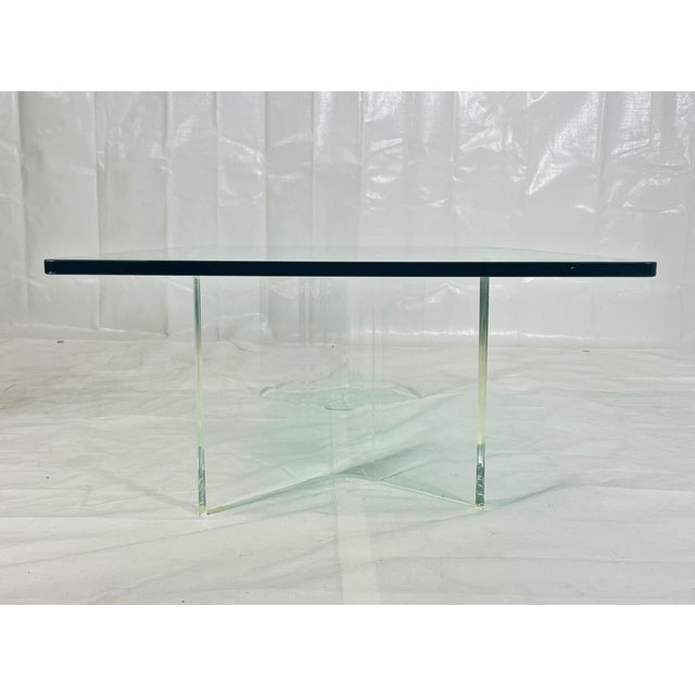 Sculptural Lucite Coffee Table With Thick Glass Top, 1980s Usa For Sale - Image 10 of 14