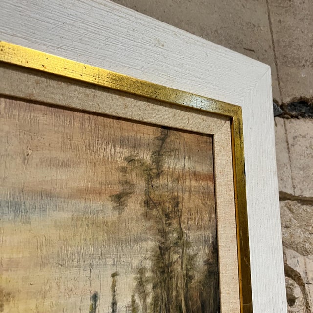 Brown French Landscape Art Impressionist Original Oil Painting Signed For Sale - Image 8 of 12