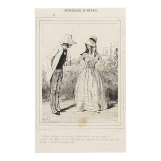 Paul Gavarni, Impressions of Ménage, Plate 15, Mid-19th Century, Lithograph For Sale