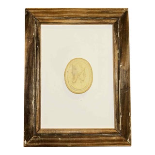 Grand Tour Plaster Intaglio in Authentic 1880s Pine Frame For Sale