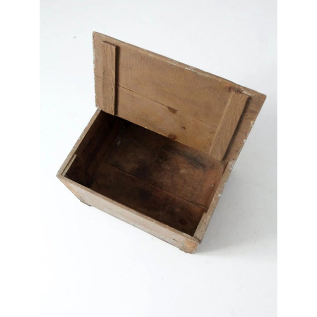 Mid 20th Century Vintage Rustic Wooden Box For Sale - Image 5 of 12
