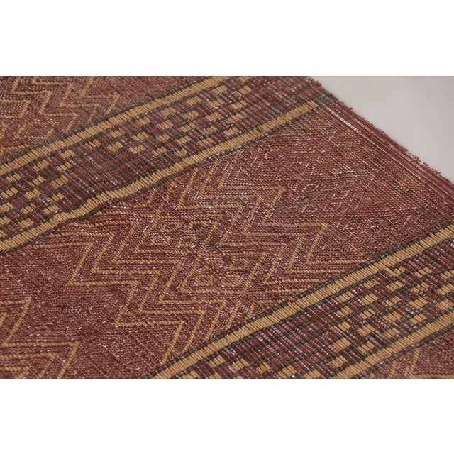 Vintage Tuareg Mat, Rich Burgundy With Tribal Geometric Patterns - Rug & Kilim For Sale In New York - Image 6 of 10