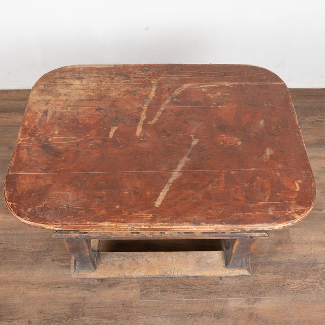 Baroque 19th Century Swedish Original Painted Pine Baroque Side Table With Drawer For Sale - Image 3 of 13