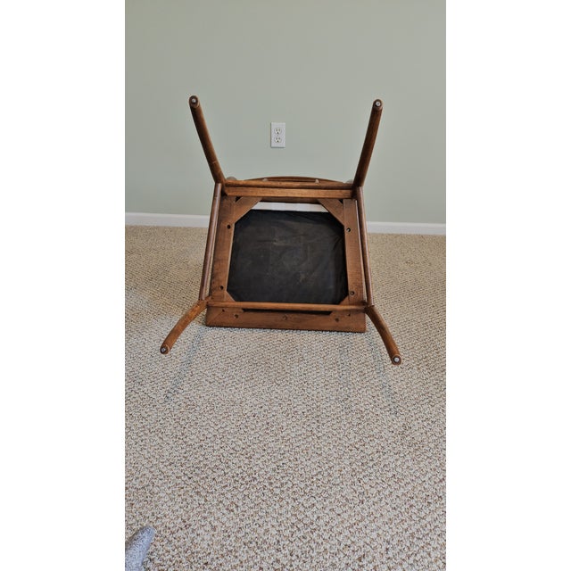 Mid-Century Modern Walnut Upholstered Armchairs (Set of 5) For Sale - Image 9 of 13