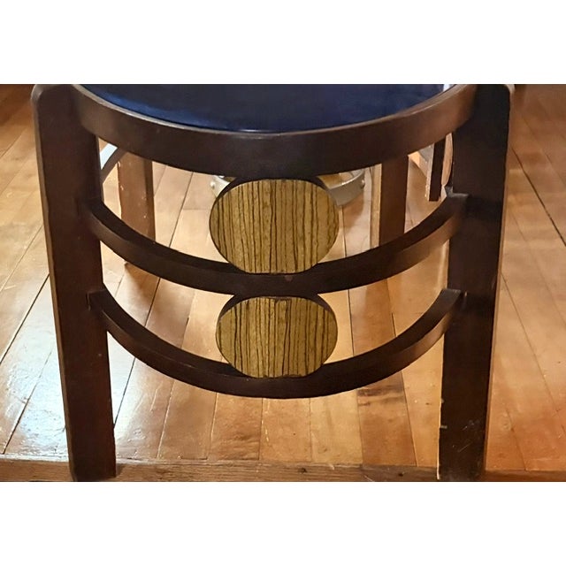 Art Deco Oval Coffee Table, or Side Table, With Original Cobalt Blue Glass Top For Sale - Image 10 of 10