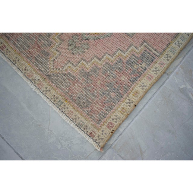 Hand Knotted Door Mat, Entryway Rug, Bath Mat, Kitchen Decor, Small Rug, Turkish Rug - 1′6″ × 3′1″ For Sale - Image 6 of 7