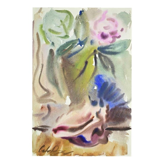 Carlo Ravagnan, Still Life, 1969, Watercolor on Paper For Sale