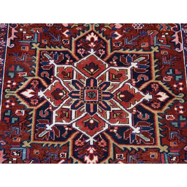 Persian 1950s Red Semi Antique Oriental Rug For Sale - Image 3 of 9