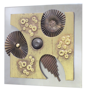 Brutalist Brass Wall Panel, 1970s