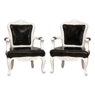 Pair of 1980s Louis XVI Armchairs For Sale