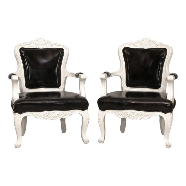 Pair of 1980s Louis XVI Armchairs For Sale