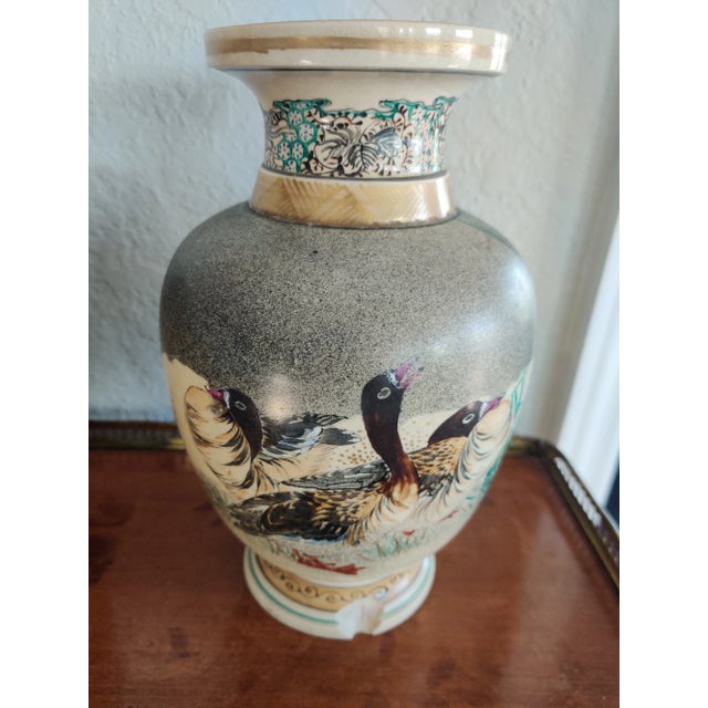 Pair of 19th Century Satsuma Vase With Geese, Signed For Sale - Image 12 of 12