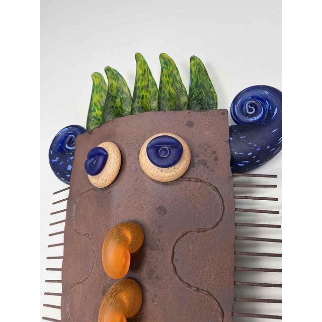 Mid-Century Modern Fantasy Head on Stand from Borowski Glass, Poland, 1990s For Sale - Image 3 of 18