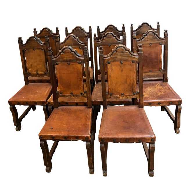 Spanish 1980s 12 Spanish Colonial Style "Sillon De Frailero "Chairs For Sale - Image 3 of 13