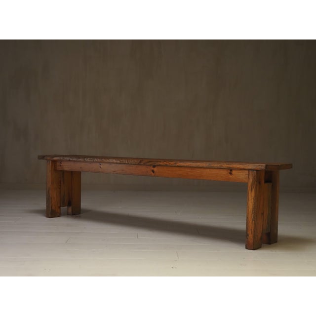 Mid-Century Modern Vintage Wooden Bench, 1960s For Sale - Image 3 of 10